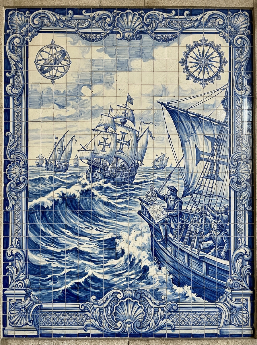 Azulejo — A Travessia: caravelas por mares nunca dantes navegados